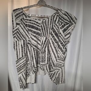Woman Within Monochrome Geometric Blouse